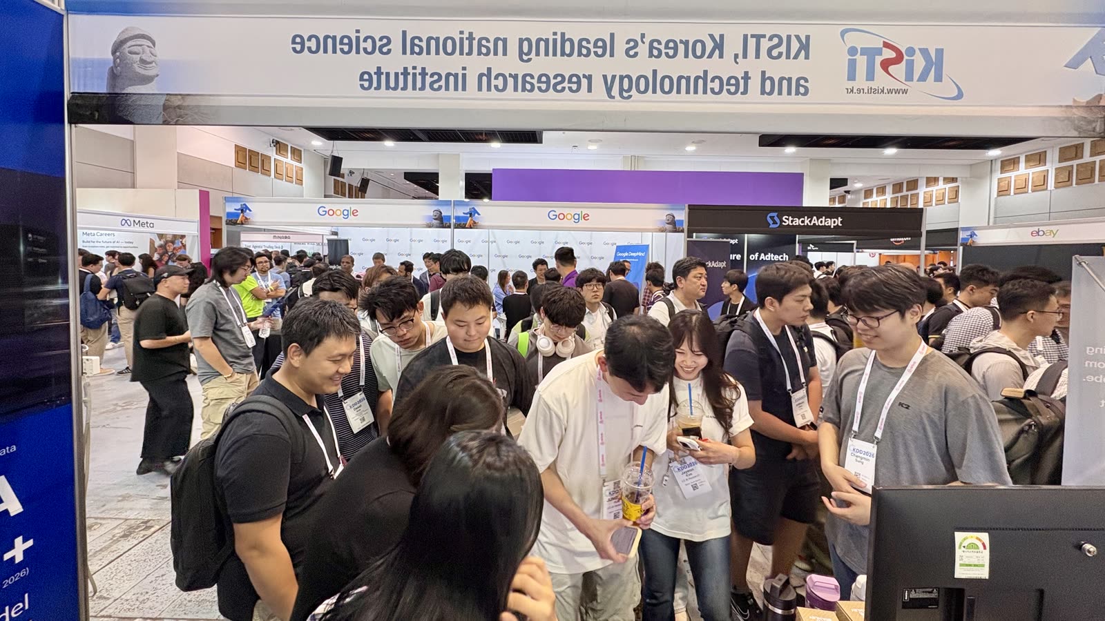 Visitors at the KISTI booth during the KDD 2026 corporate exhibition